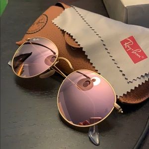 Round Metal Copper Flash Lens Sunglasses